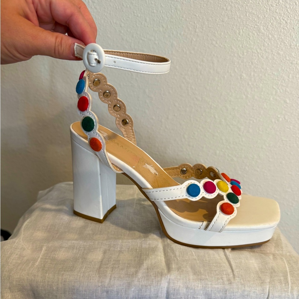 Fun white and colorful heels